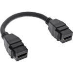 InLine HDMI 2x Keystone cable 4K/60Hz, HDMI A female/female, black, 0.2m