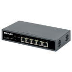 Intellinet 5-Port Gigabit Switch with PoE Passthrough, One IEEE 802.3bt (PoE++ / 4PPoE) PD PoE Port with 95 W Power Input, Four PSE PoE ports, PoE Power Budget up to 65 W, IEEE 802.3at/af Compliant Output, Desktop, Wall-mount Option