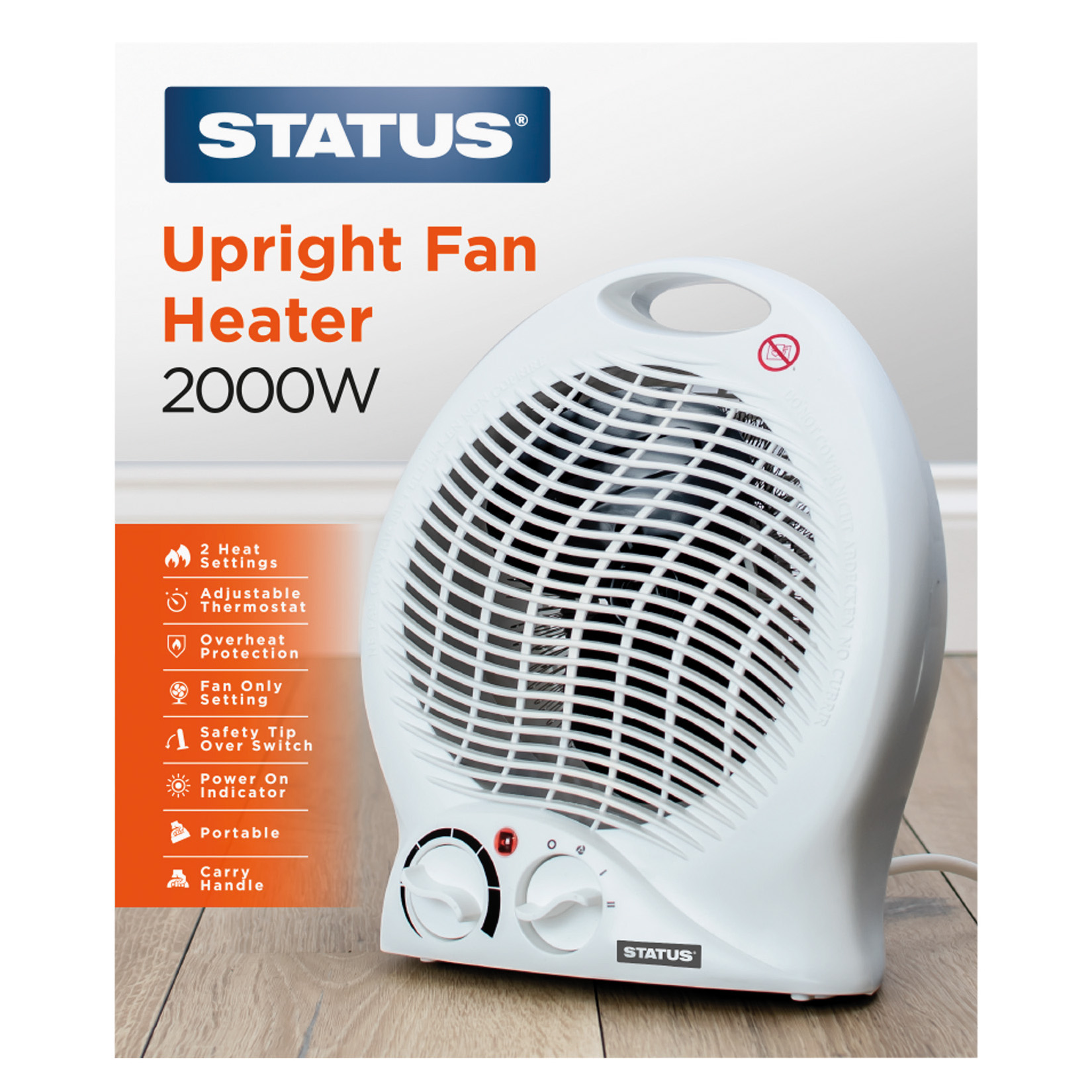 STATUS 2000W Upright Fan Heater