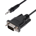 StarTech.com 3ft (1m) DB9 to 3.5mm Serial Cable for Serial Device Configuration, RS232 DB9 Male to 3.5mm Cable Used for Calibrating Projectors, Digital Signage, TVs via Audio Jack