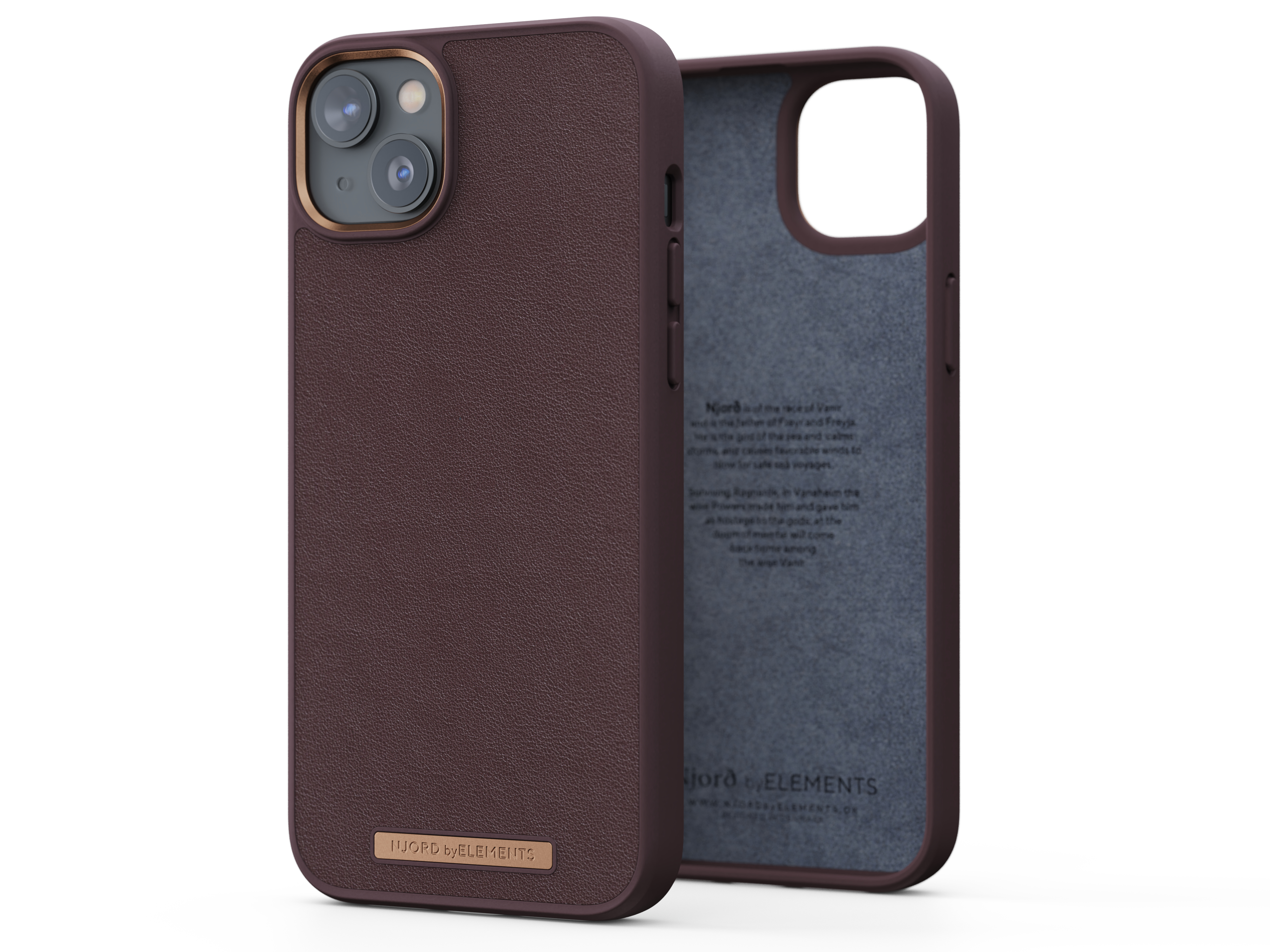 Njord byELEMENTS Genuine Leather Case for Apple iPhone 14 Plus, Brown