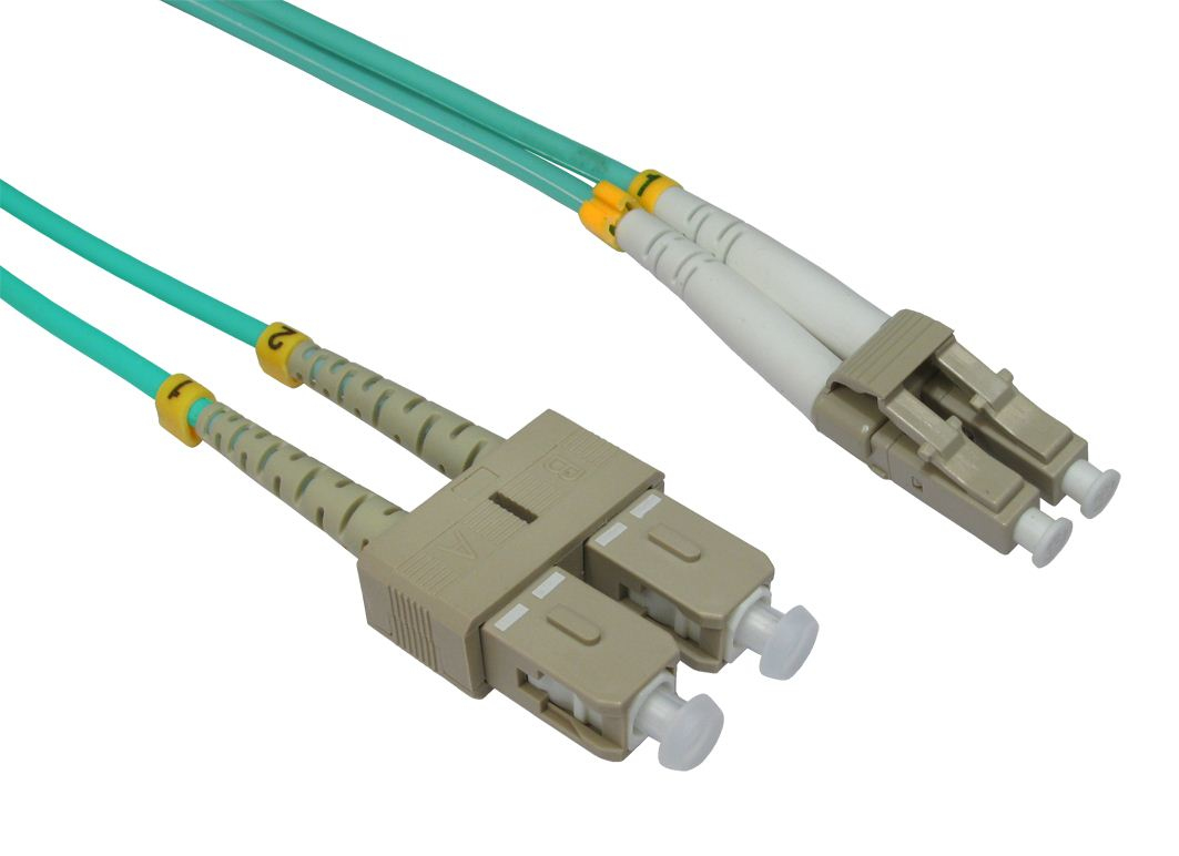 Cables Direct 1M LC-SC 50/125 MMD OM3 CABLE - AQUA