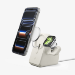 Spigen Magsafe Duo Charger Stand (Mag Fit) Smartphone, Smartwatch Beige USB Draadloos opladen Binnen