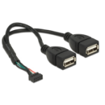 DeLOCK 84933 USB cable USB 2.0 0.2 m 2 x USB A Black