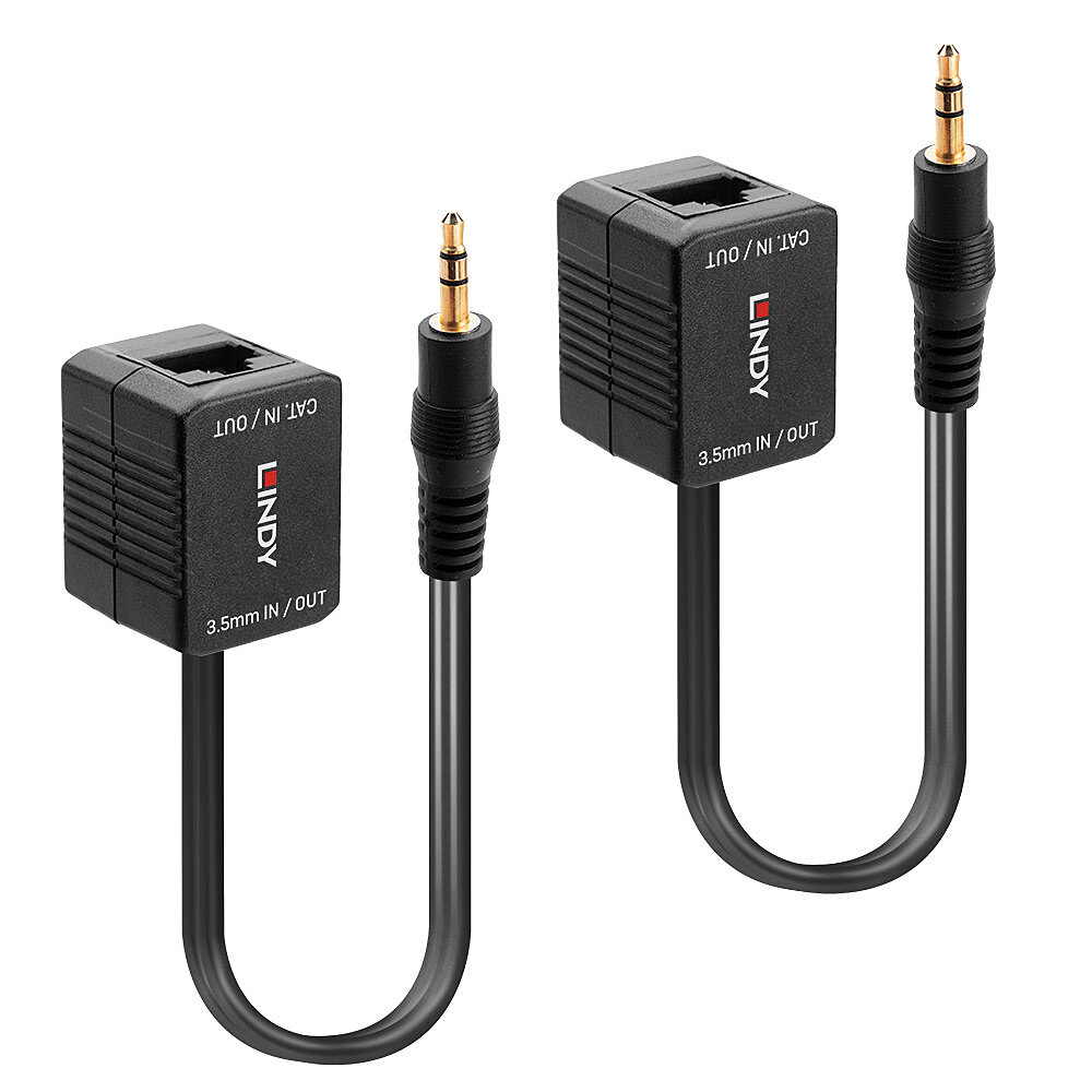 Image of Lindy Stereo Audio Extender, Cat.5/6 100m 3.5mm