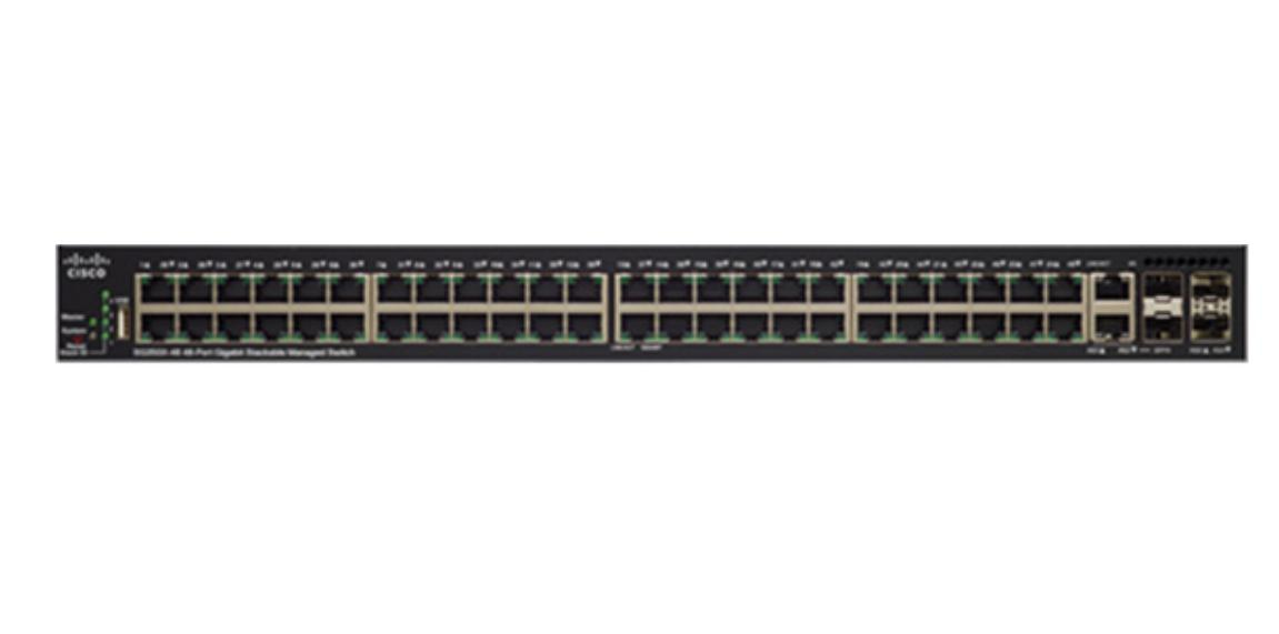 Cisco SG350X-48P Managed L3 Gigabit Ethernet (10/100/1000) Power over Ethernet (PoE) 1U Black