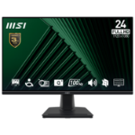 MSI Pro MP245G 24 Inch Monitor, FHD (1920 x 1080), 100Hz, IPS, 1ms, 1x HDMI 1.4b, 1x DP 1.2a output, 1x D-Sub(VGA), Built-in Speakers, Anti-Glare, Anti-Flicker, Less Blue light, TÜV Certified, VESA, Kensington, Black