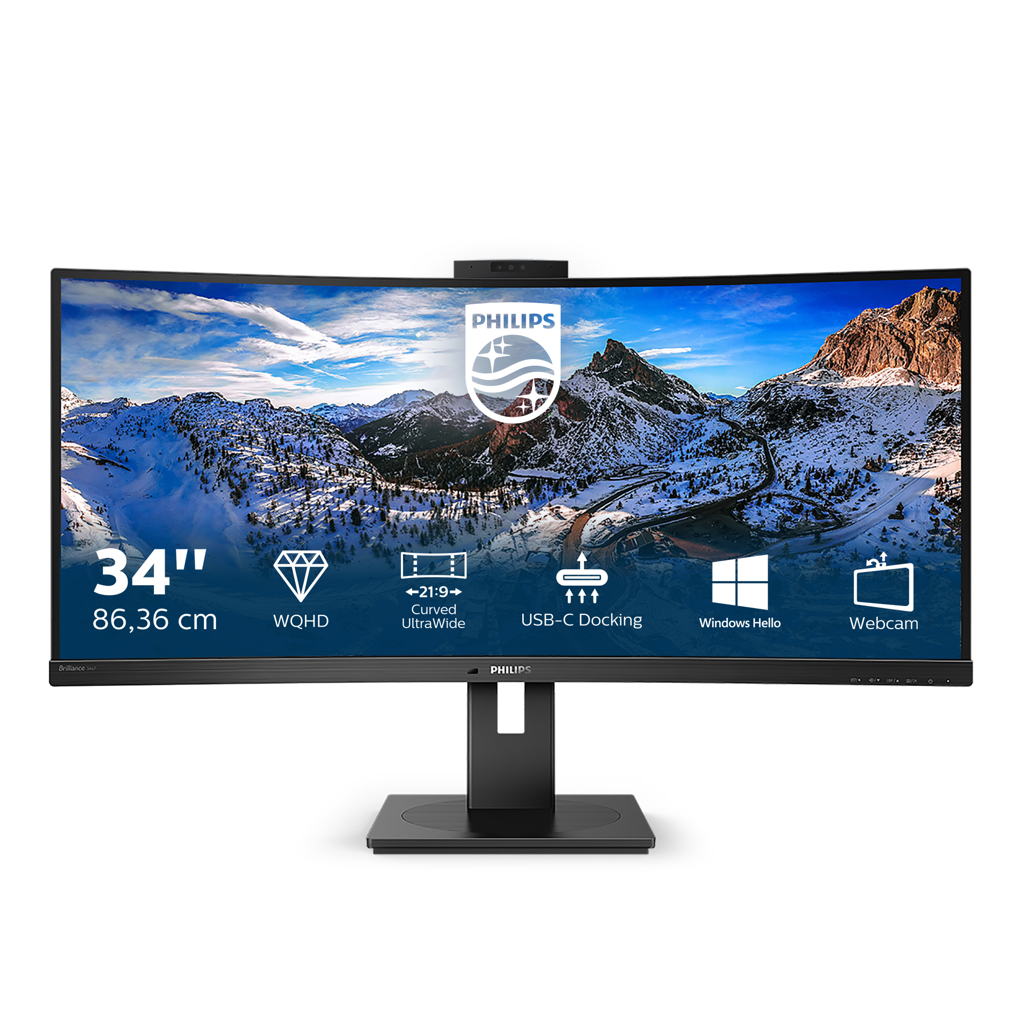 Image of Philips P Line 346P1CRH/00 LED display 86.4 cm (34") 3440 x 1440...