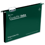 Rexel Crystalfile Extra Foolscap Suspension File 50mm Green (25)