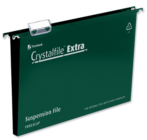 Photos - Other consumables Rexel Crystalfile Extra Foolscap Suspension File 50mm Green (25) 3000112 