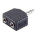 Microconnect AUDALS kabelomvandlare (hane/hona) 3.5mm 2x3.5mm Svart