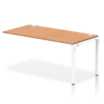 Dynamic Impulse Single Row Bench Desk Extension Kit W1600 x D800 x H730mm Oak Finish White Frame - IB00385 DD
