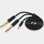 Vention 3.5mm TRS Male to Dual 6.35mm Male Audio Cable 1.5M Black