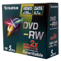 Image of Fujifilm DVD-RW 4.7GB 2x, 5-Pk 5 pc(s)