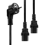 Microconnect PE011318 power cable Black 1.8 m Power plug type E+F 2 x C13 coupler