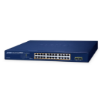 PLANET GSW-2620HP network switch Unmanaged 10G Ethernet (100/1000/10000) Power over Ethernet (PoE) 1U Blue