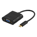 Deltaco USBC-1098 video cable adapter 0.1 m USB Type-C VGA (D-Sub) Black