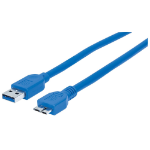 Manhattan 0.5m, USB3.0-A/USB3.0 Micro-B USB cable USB 3.2 Gen 1 (3.1 Gen 1) 19.7" (0.5 m) USB A Micro-USB B Blue