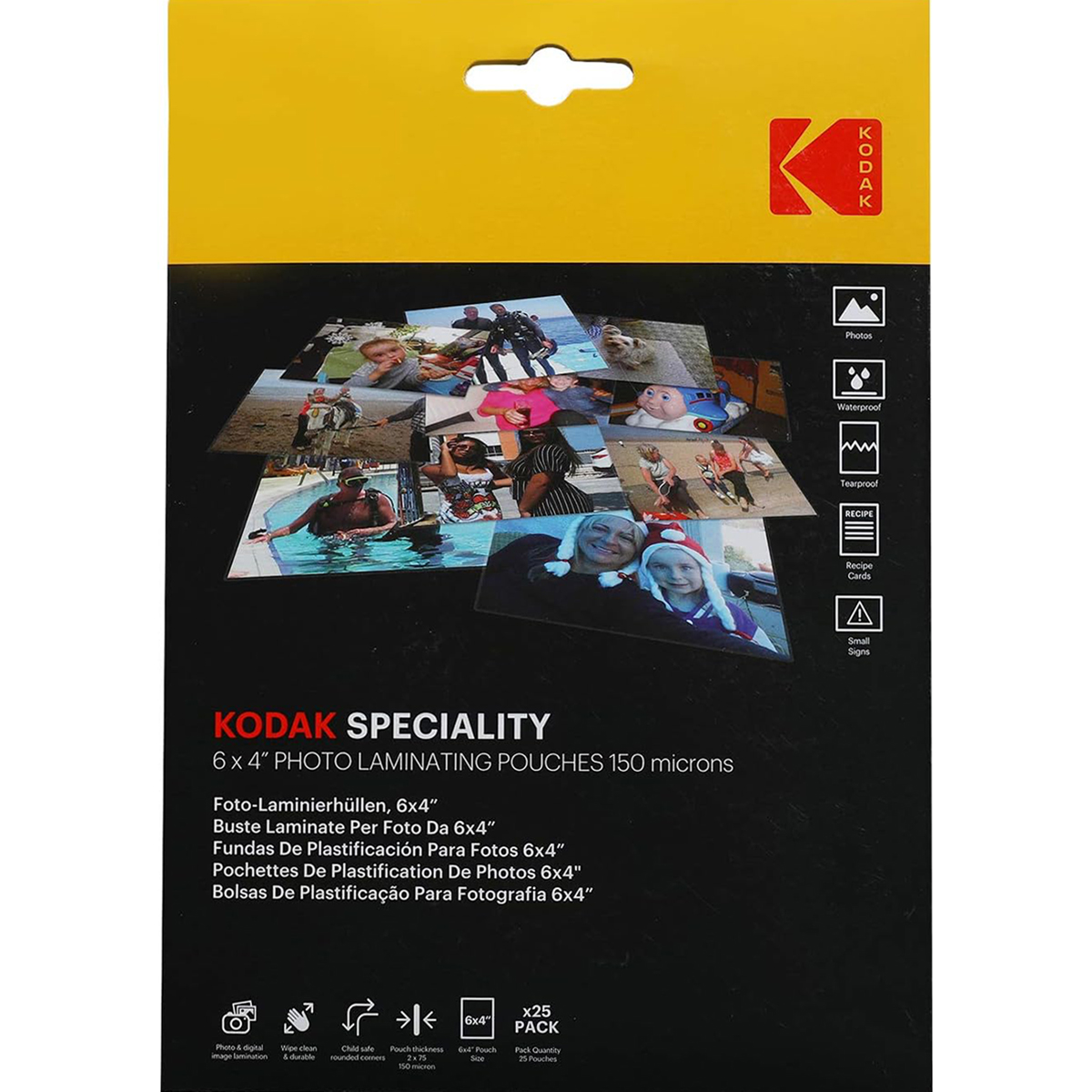 Kodak Speciality 6x4 Photo Laminating Pouches - 150 Micron 25 Pack