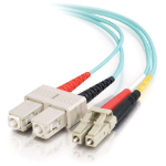 C2G 7m LC-SC 10Gb 50/125 OM3 Duplex Multimode PVC Fibre Optic Cable (LSZH) - Aqua