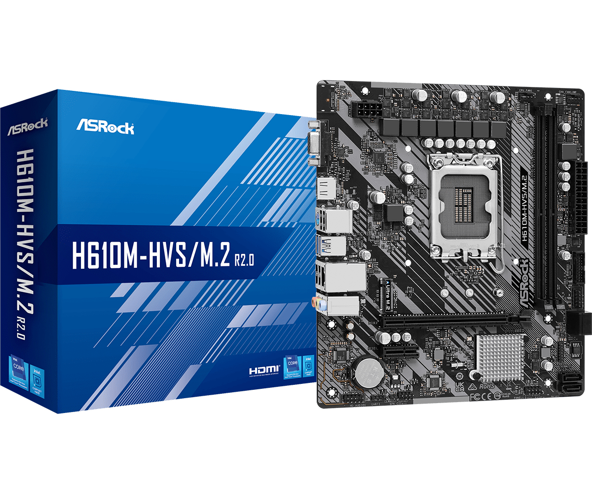 Image of Asrock H610M-HVS/M.2 R2.0 Intel H610 LGA 1700 micro ATX