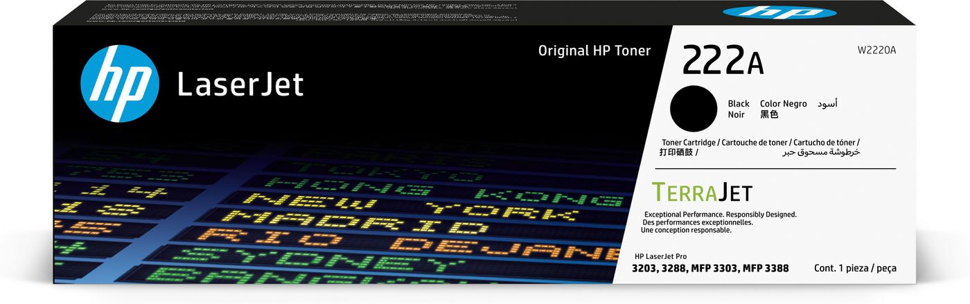 HP HP 222A - Black - original - LaserJet - toner cartridge (W2220A) -