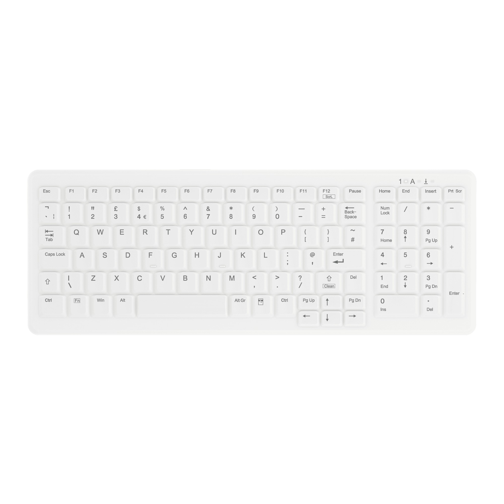 Contour Design Active Key Contour ClassicClean Medical Keyboard IP68 Compact Wireless White UK C7000