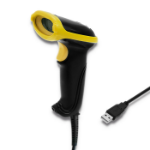 Qoltec 50867 barcode reader Handheld bar code reader 1D/2D Laser Black, Yellow