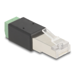 DeLOCK 66604 tussenstuk voor kabels RJ45 2 pin terminal block Zwart, Groen