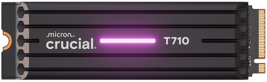 Crucial T710 - SSD - encrypted - 1 TB - internal - M.2 2280 - PCI Express 5.0 (NVMe) - TCG Opal Encryption 2.01 - integrated heatsink