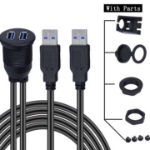 JLC BS33 USB (Male) to USB (Female) Cables Black with parts