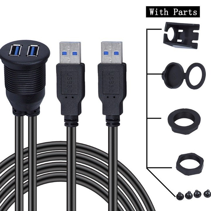 JLCBS33MTFCA JLC DISTRIBUTION BS33 USB (Male) to USB (Female) Cables Black with parts