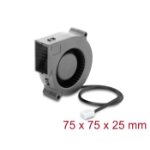 DeLOCK Radial Fan / Blower Fan 12 V DC 75 x 75 x 25 mm with 3 pin fan connector, black