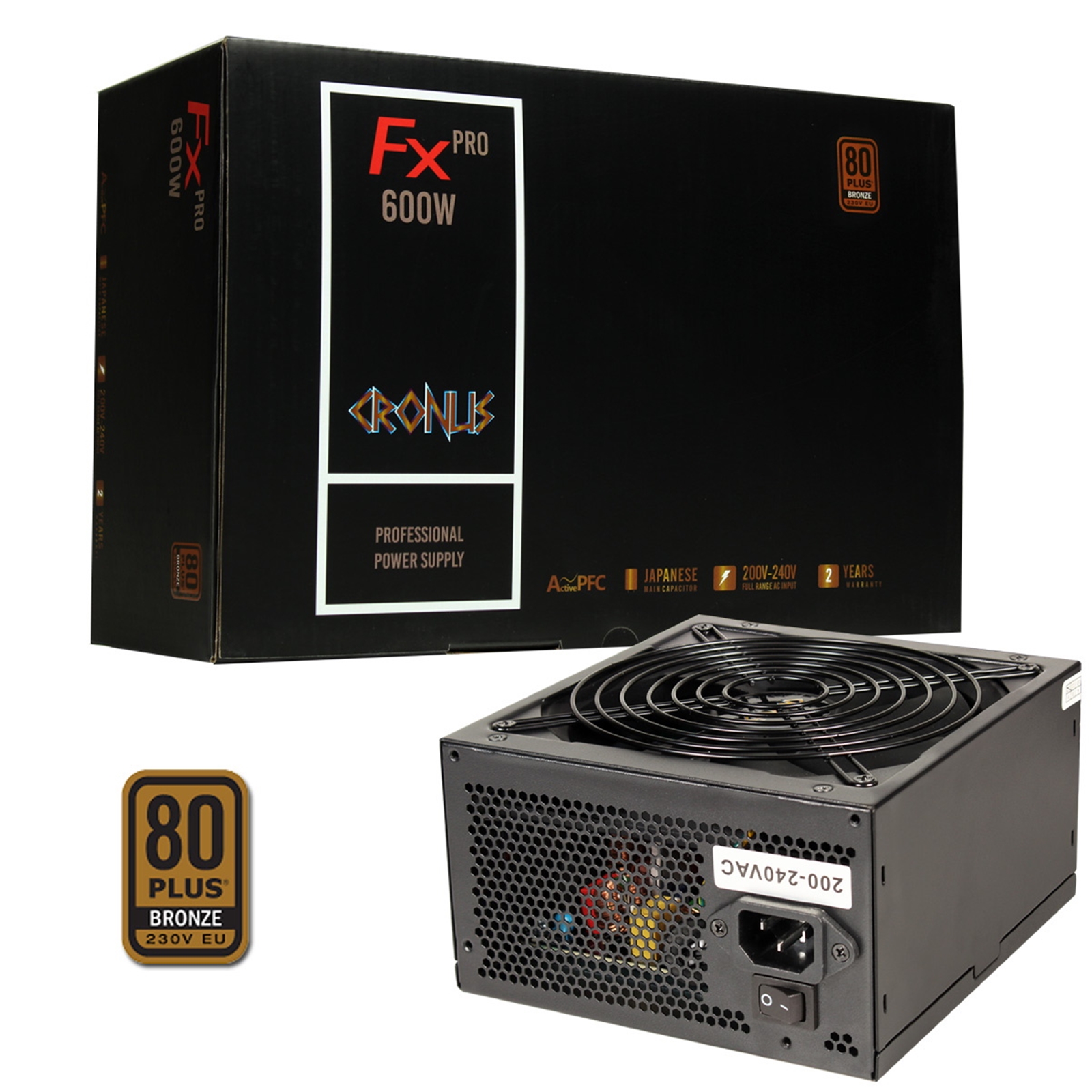 600ATV FX PRO 600W PSU, 140mm Silent Cooling Fan, 80 PLUS Bronze, Non Modular, Flat Black Cables, Supreme Performance thumbnail