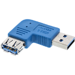 InLine USB 3.0 Adapter Type A male / A female left angled 90°