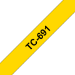 Brother TC-691 cinta para impresora de etiquetas Negro sobre amarillo