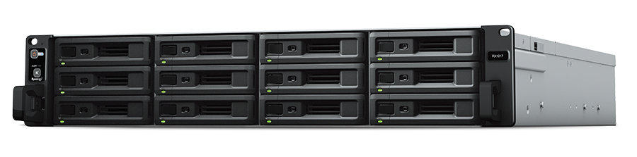 Image of Synology RX1217/96TB HAT5310 12 Bay Rack disk array Rack (2U) Black