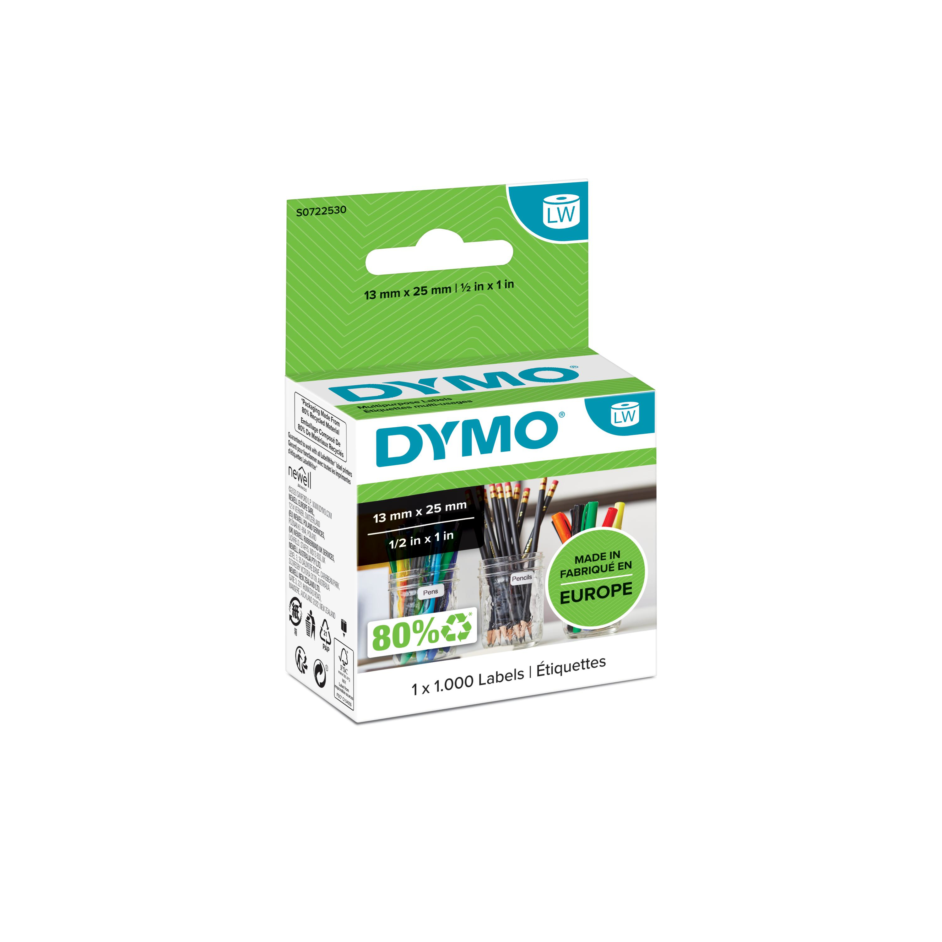 Image of Dymo 11353/S0722530 DirectLabel-etikettes 13mm x 25mm for Dymo 400...