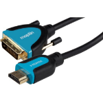 Maplin MAVHDV01-030 video cable adapter 3 m DVI-D HDMI Black, Blue