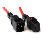 ACT Netsnoer C19 IEC Lock - C20 rood 3 m, PC1403