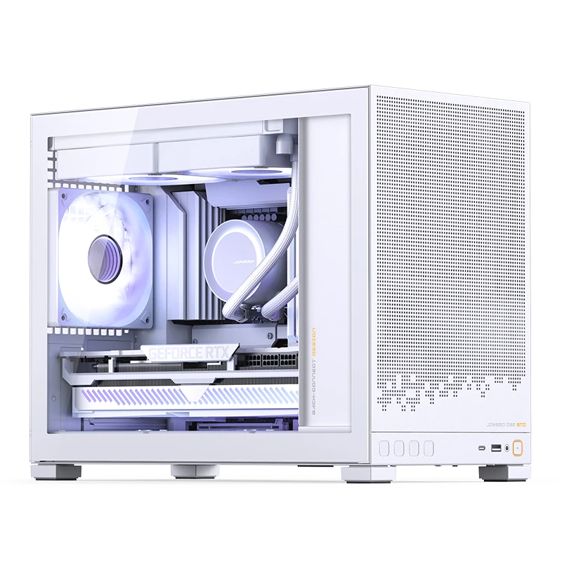 D32 STD Tempered Glass mATX Mini Case - White thumbnail