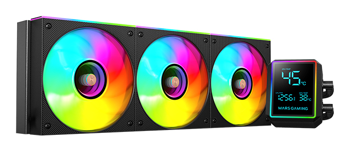 Photos - Computer Cooling Mars Gaming ML-LCDPRO360 Processor All-in-one liquid cooler 12 cm Blac