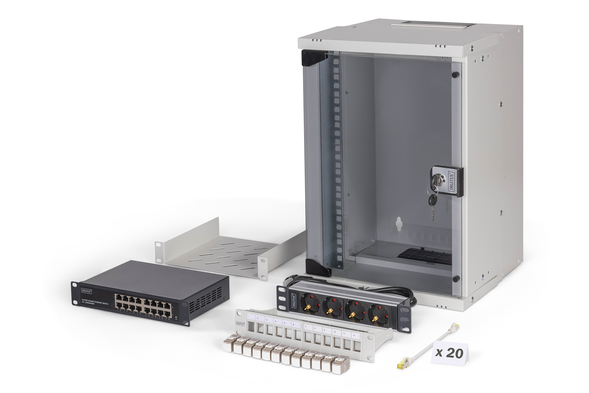 Digitus SOHO Pro network set, 254 mm (10") - 9U, 315 x 300 mm (W x D)