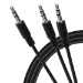 Maplin 3.5mm Aux Stereo 3 Pole TRS Jack Plug to Twin 3.5mm 3 Pole TRS Jack Plug Cable 2m