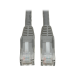 Tripp Lite N201-030-GY Cat6 Gigabit Snagless Molded (UTP) Ethernet Cable (RJ45 M/M), PoE, Gray, 30 ft. (9.14 m)