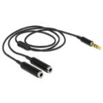 DeLOCK 65575 audio cable 0.25 m 3.5mm 2 x 3.5mm Black