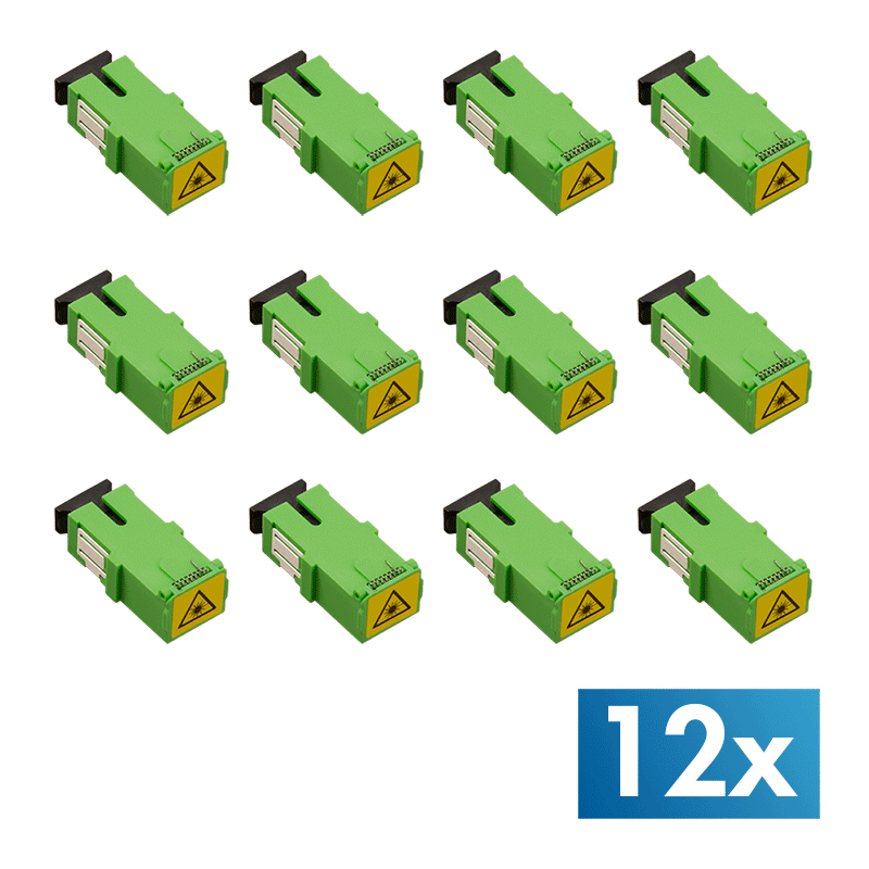 LogiLink Fiber Adapter SC Simplex. 12 pieces. without flange. green. e
