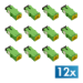 LogiLink Fiber Adapter SC Simplex, 12 pieces, without flange, green, external laser protection