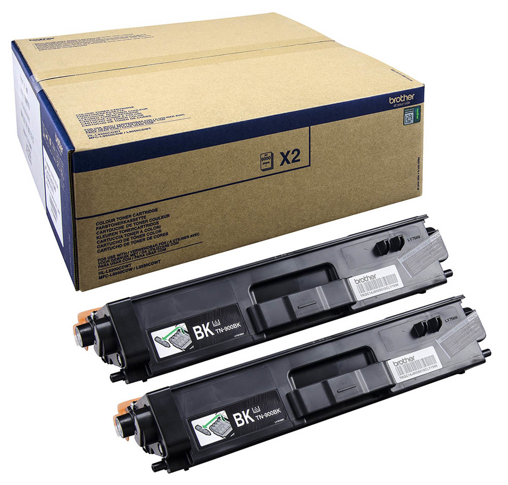 Image of Brother TN-900BKTWIN Toner-kit black twin pack, 2x6K pages ISO/IEC...