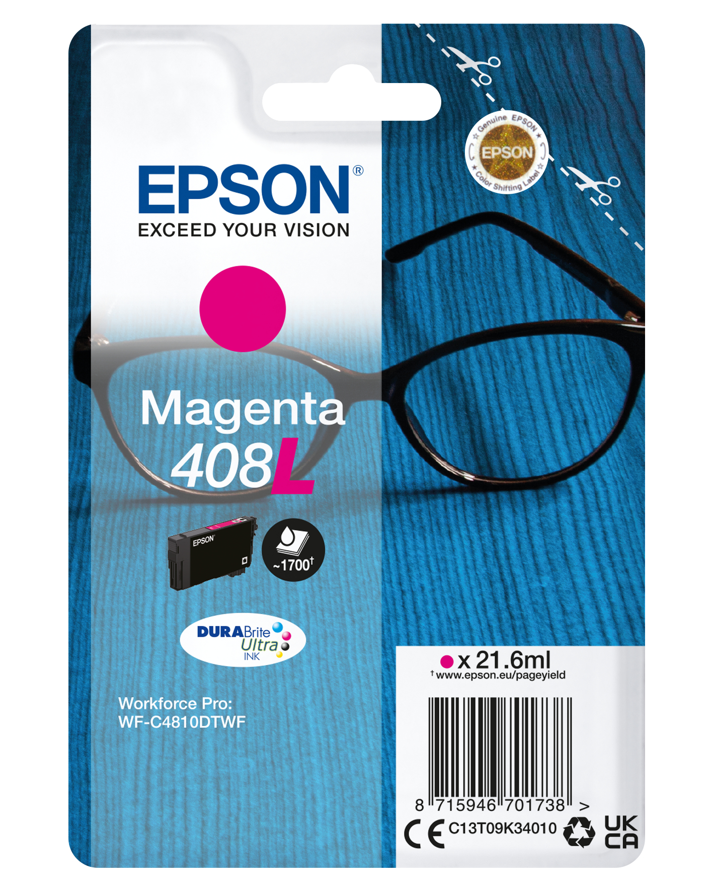 Image of Epson C13T09K34010/408L Ink cartridge magenta high-capacity, 1.7K...